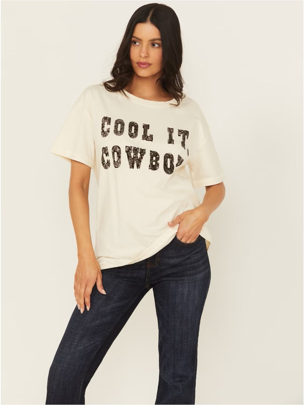 Shyanne Cream 'Cool It Cowboy' Graphic Tee - Women's
